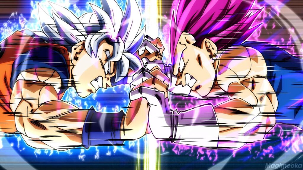 Goku vs vegeta Ultra Instinct vs Ultra Ego. 