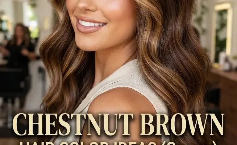Chestnut Brown Hair Color Ideas: Rich, Dark, Golden Highlights, Balayage, Money Piece, Glossy Waves
