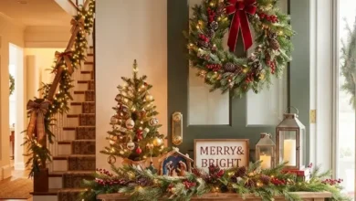 34 Inviting Christmas Entryway Decor Ideas
