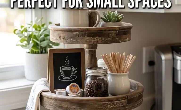 27 Tiered Tray Coffee Bar Ideas Perfect for Small Spaces 27 Tiered Tray Coffee Bar Ideas Perfect for Small Spaces