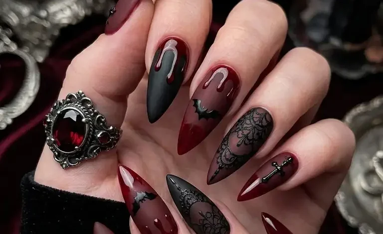 29 Sinister Vampire Nails: Bewitching Ideas for a Haunting Halloween Manicure