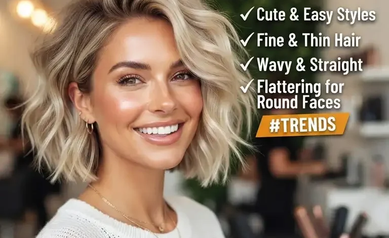 Short Hairstyles Women 2026: Cute, Easy Styles for Thin Fine Hair, Wavy, Straight, and Round Faces!!