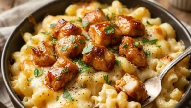 Mac & Cheese with Honey Garlic Chicken