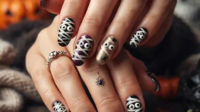 25 Ghastly Glam Mummy Nails: Ideas for a Perfectly Wrapped Halloween Mani