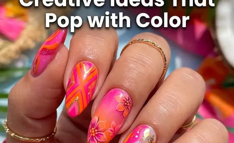 28 Stunning Pink and Orange Nails: Creative Ideas That Pop with Color