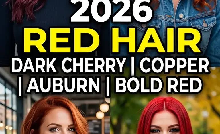 Red Hair Color Ideas 2026: Dark Cherry, Copper, Auburn & Bold Red Shades for Modern Women Red Hair Color Ideas 2026: Dark Cherry, Copper, Auburn & Bold Red Shades for Modern Women