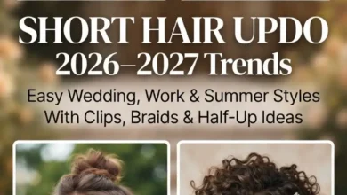 Short Hair Updo 2026–2027: Easy Wedding, Work & Summer Styles with Clips, Braids, and Half-Up Ideas
