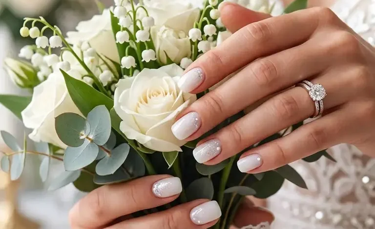 24 Elegant Short Wedding Nails for Bride: Stunning Ideas for a Chic Bridal Look