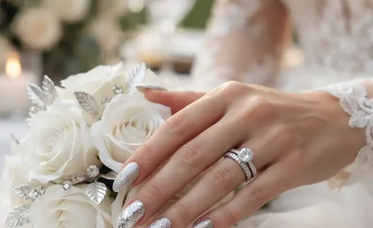 24 Mesmerizing Silver Wedding Nails: Unique Ideas for a Glamorous Bridal Look 24 Mesmerizing Silver Wedding Nails: Unique Ideas for a Glamorous Bridal Look