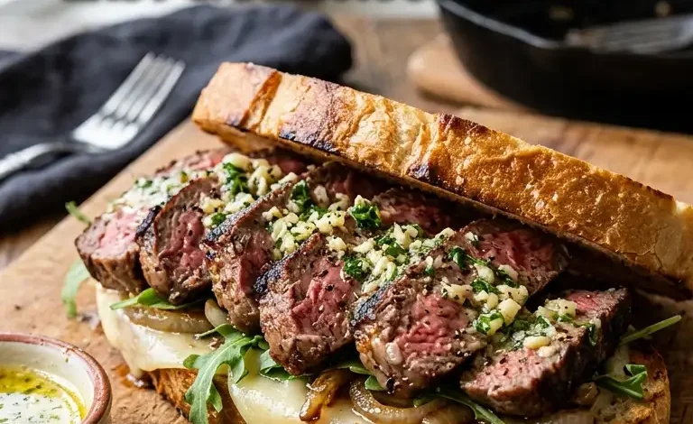 Steakhouse Garlic Butter Steak Sandwich