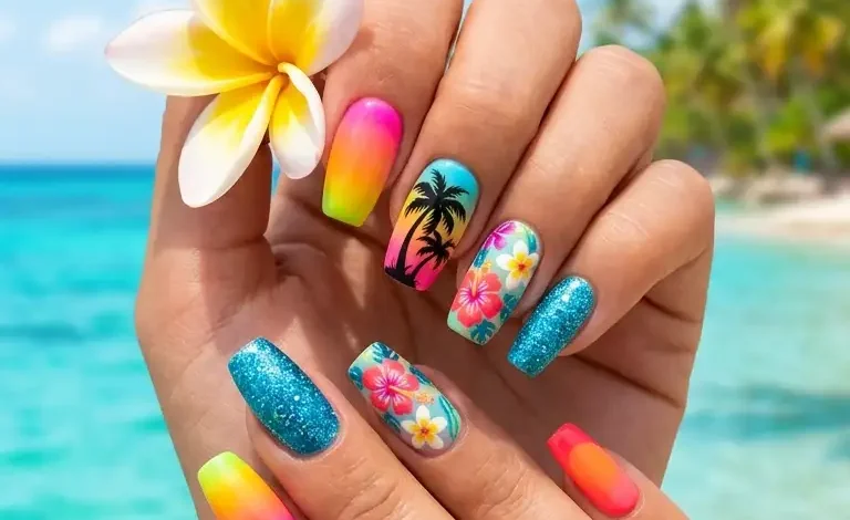 28 Stunning Tropical Vacation Nails: Vibrant Ideas to Brighten Your Look 28 Stunning Tropical Vacation Nails: Vibrant Ideas to Brighten Your Look