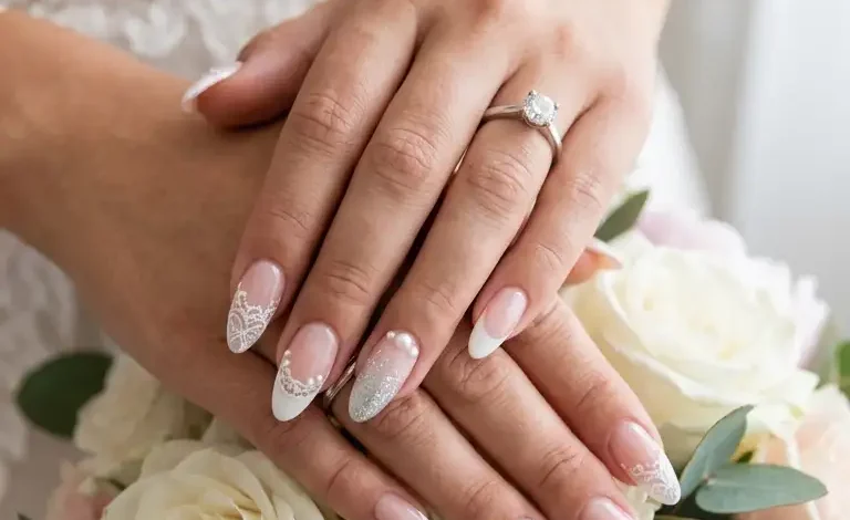 27 Breathtaking Wedding Acrylic Nails for Bride: Elegant Ideas for a Picture-Perfect Manicure