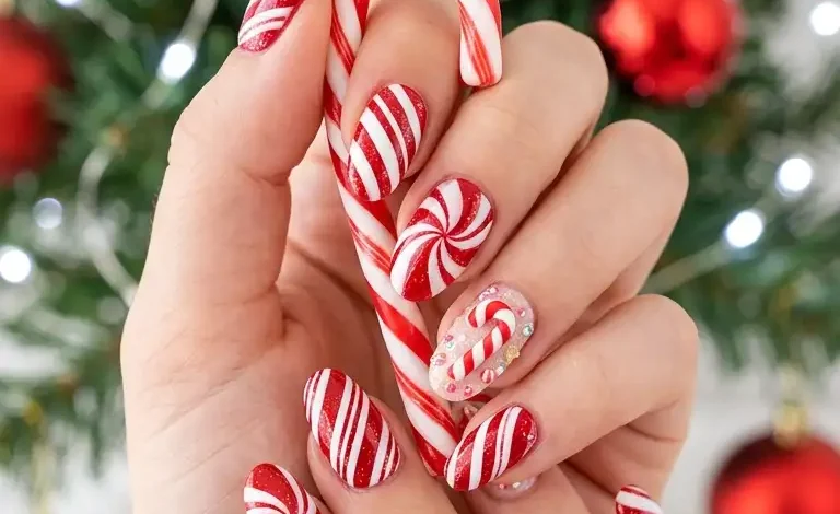 25 Candy Cane Nails That Look Good Enough to Eat
