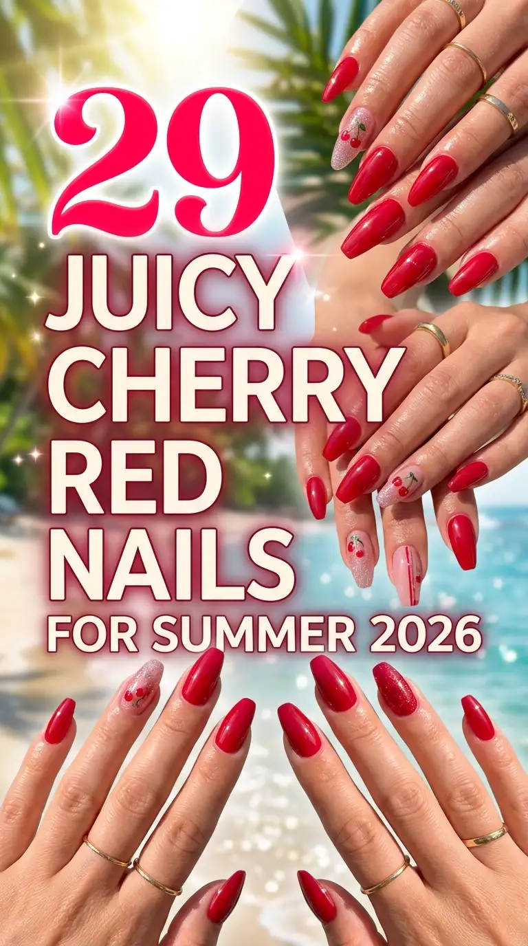 29 Juicy Cherry Red Nails for Summer 2026 29 Juicy Cherry Red Nails for Summer 2026