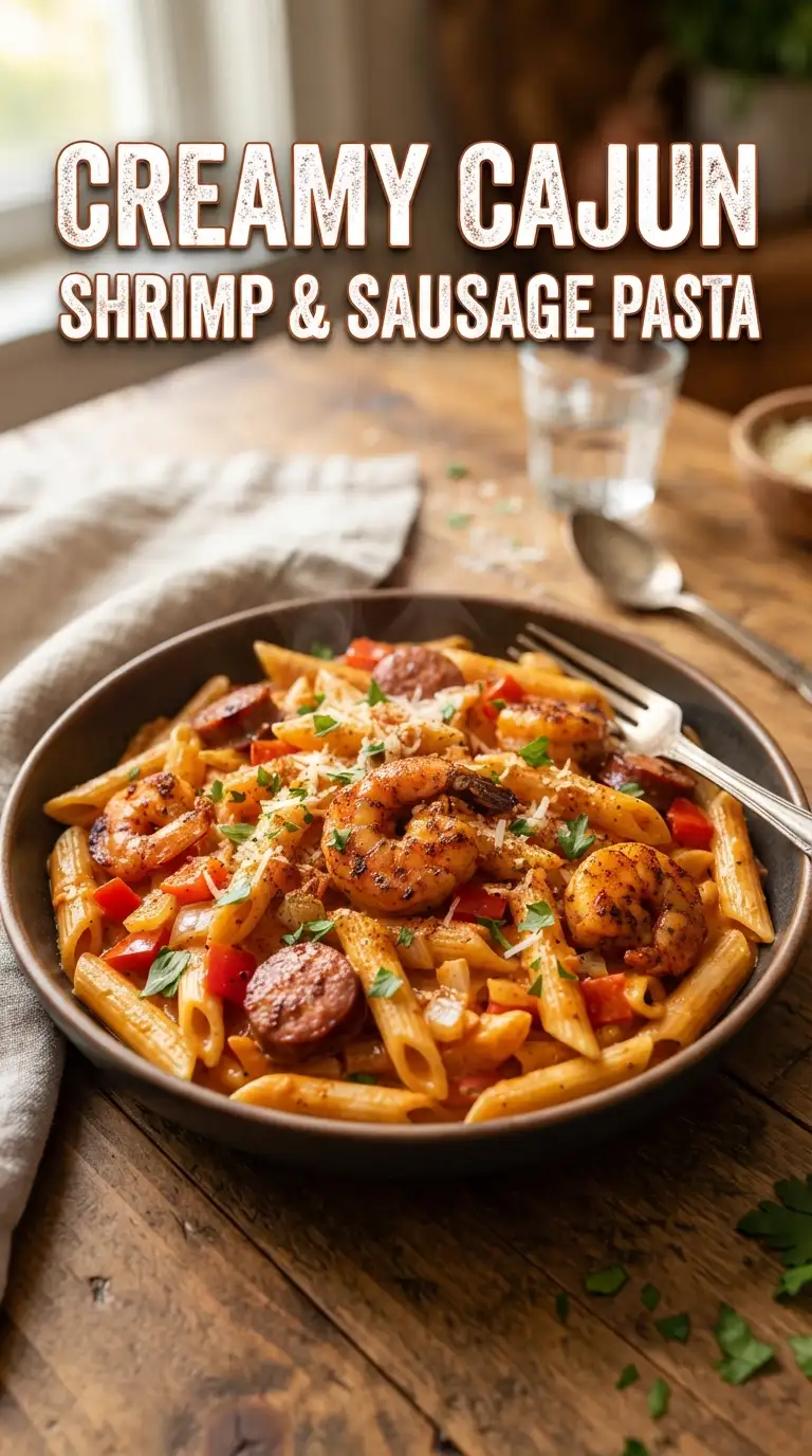 Creamy Cajun Shrimp & Sausage Pasta