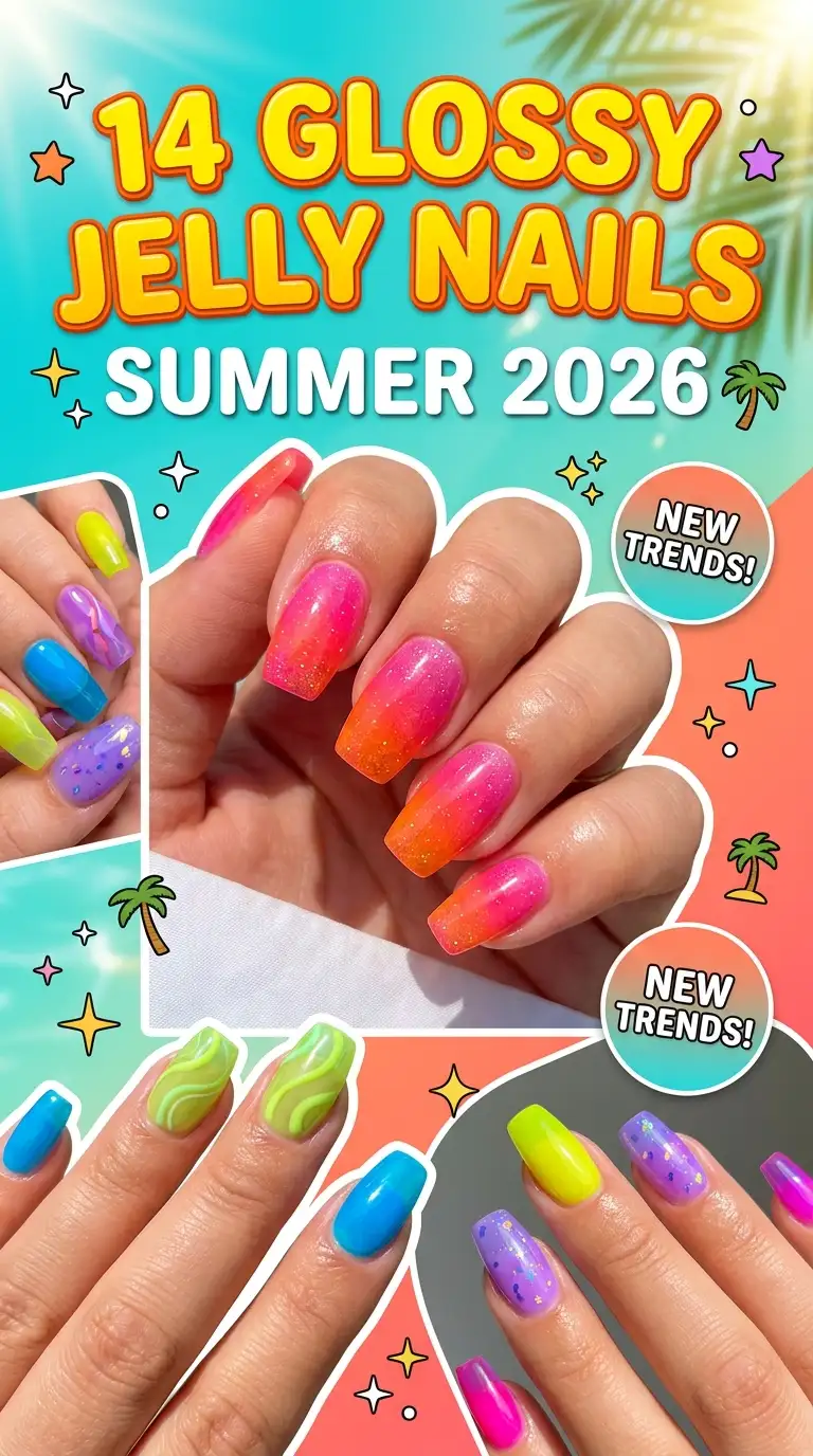 14 Glossy Jelly Nails for Summer 2026 14 Glossy Jelly Nails for Summer 2026