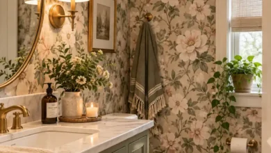 Cozy bathroom wallpaper ideas for a warm inviting space