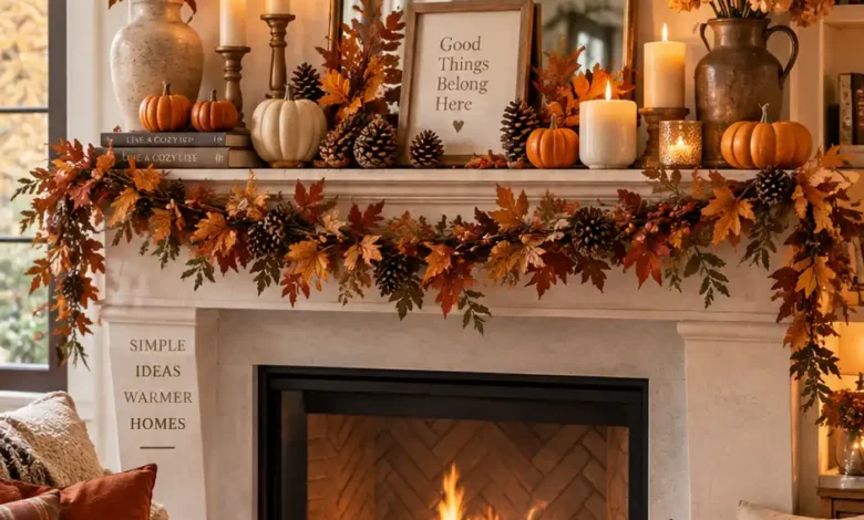 Creative Fall Decorations Mantle Ideas for Cozy Homes