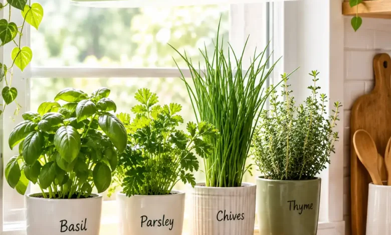Kitchen window herb garden ideas for small spaces at home Kitchen window herb garden ideas for small spaces at home