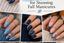 October Nails Blue Ideas for Stunning Fall Manicures