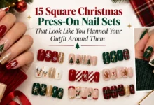 15 Square Christmas Press-On Nail Sets That Look Like You Planned Your Outfit Around Them
