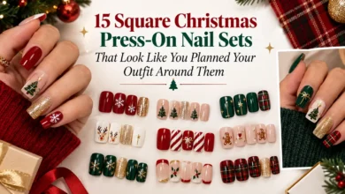 15 Square Christmas Press-On Nail Sets That Look Like You Planned Your Outfit Around Them