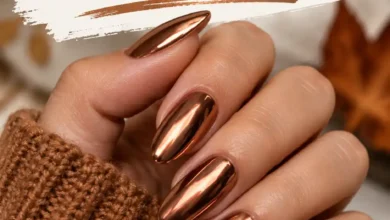 17 Copper Chrome November Nail Ideas With a Liquid-Metal Shine