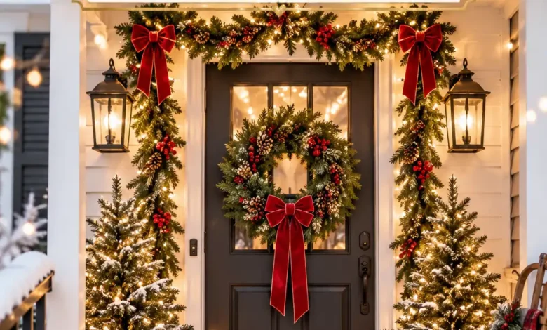 17 Small Front Porch Christmas Decor Ideas That Make a Big First Impression