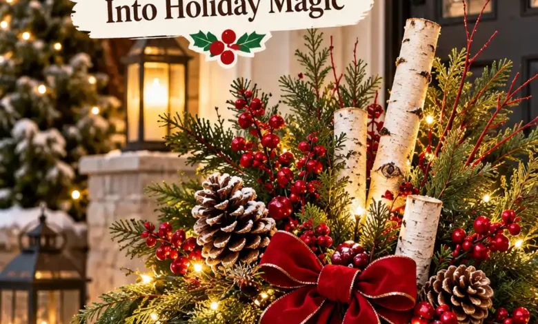 17 Outdoor Christmas Planter Ideas That Turn Empty Pots Into Holiday Magic 17 Outdoor Christmas Planter Ideas That Turn Empty Pots Into Holiday Magic