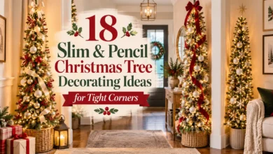 18 Slim & Pencil Christmas Tree Decorating Ideas for Tight Corners 18 Slim & Pencil Christmas Tree Decorating Ideas for Tight Corners