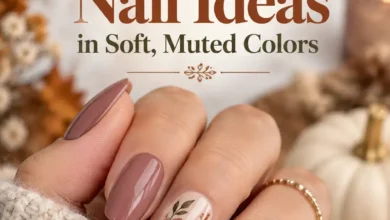 19 Fall Floral November Nail Ideas in Soft, Muted Colors