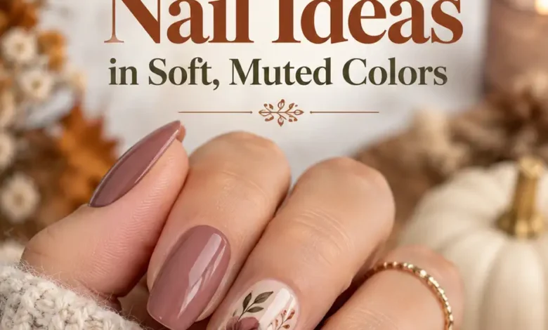 19 Fall Floral November Nail Ideas in Soft, Muted Colors