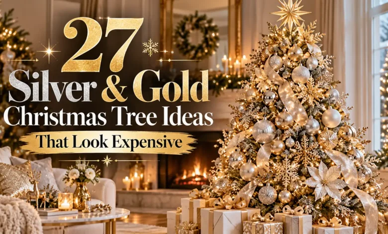 27 Silver and Gold Christmas Tree Ideas That Look Expensive