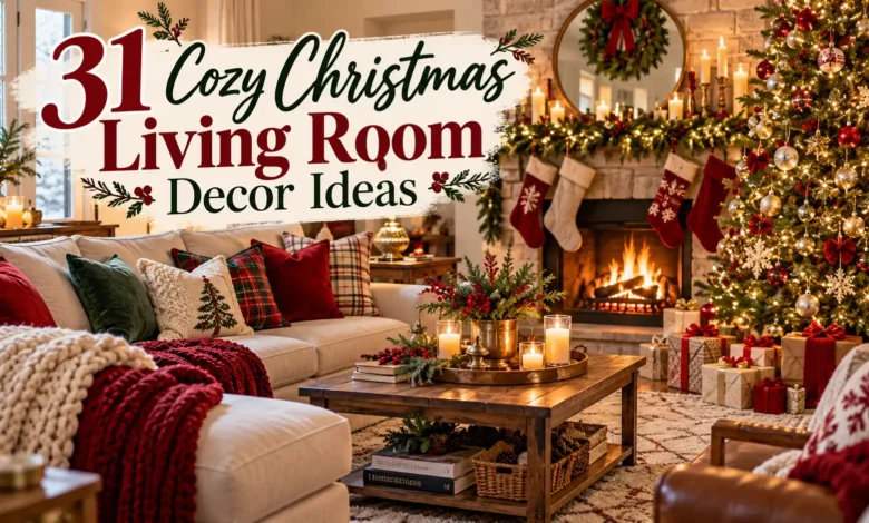 31 Cozy Christmas Living Room Decor Ideas