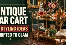 Antique Bar Cart Styling: 14 Ideas From Thrifted to Glam