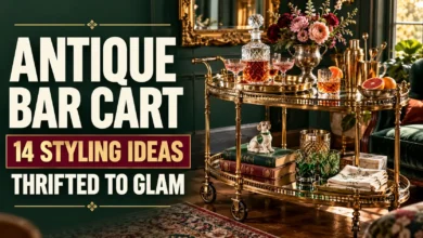Antique Bar Cart Styling: 14 Ideas From Thrifted to Glam