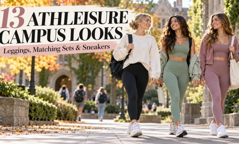 13 Athleisure Campus Looks: Leggings, Matching Sets & Sneakers
