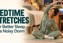 Bedtime Stretches for Better Sleep in a Noisy Dorm
