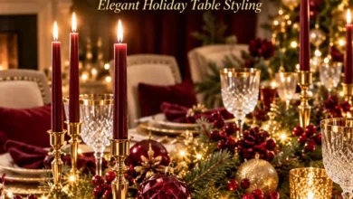 19 Burgundy and Gold Christmas Table Decor Ideas You Can Recreate at Home