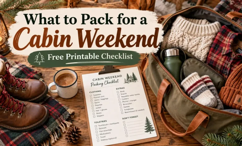 What to Pack for a Cabin Weekend (Free Printable Checklist)