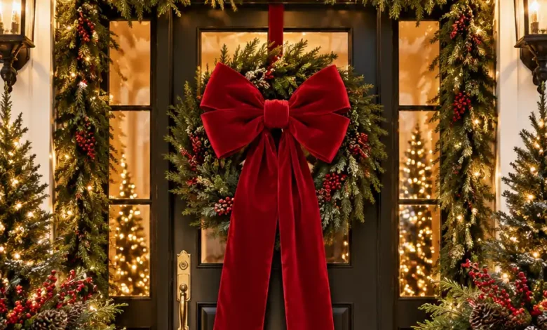 Christmas Front Door Decor: How One Oversized Bow Can Transform Your Entrance