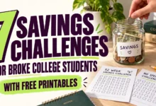 7 Savings Challenges for Broke College Students (With Free Printables)