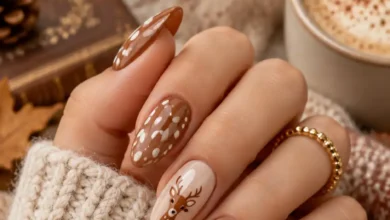 17 Bambi November Nail Ideas for a Soft, Cozy Deer-Print Manicure