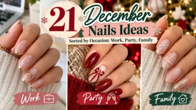 21 December Nails Ideas Sorted by Occasion: Work, Party, Family