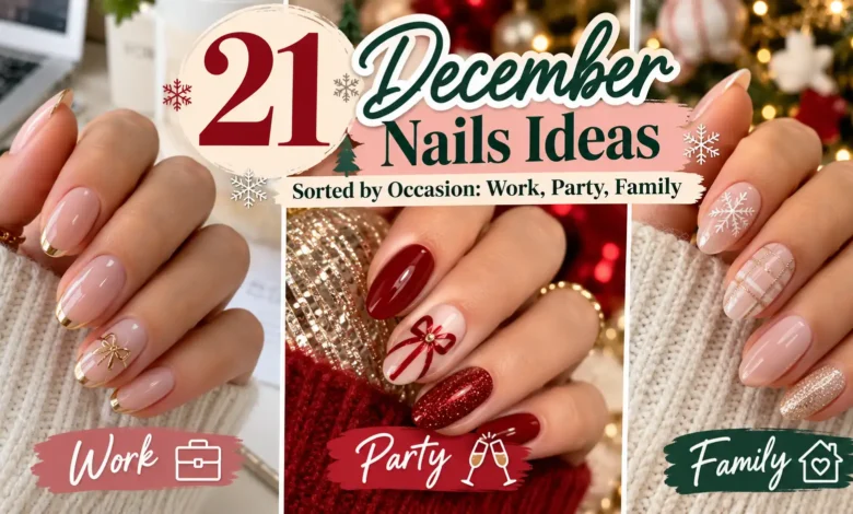 21 December Nails Ideas Sorted by Occasion: Work, Party, Family
