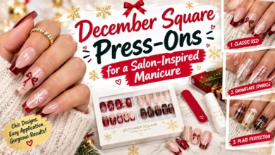 December Square Press-Ons for a Salon-Inspired Manicure