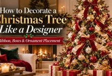 How to Decorate a Christmas Tree Like a Designer: Ribbon, Bows & Ornament Placement