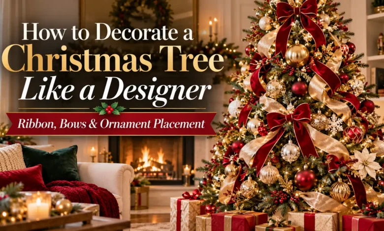 How to Decorate a Christmas Tree Like a Designer: Ribbon, Bows & Ornament Placement How to Decorate a Christmas Tree Like a Designer: Ribbon, Bows & Ornament Placement