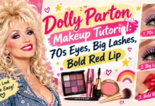 Dolly Parton Makeup Tutorial: 70s Eyes, Big Lashes, Bold Red Lip