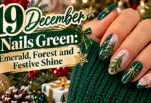 19 December Nails Green: Emerald, Forest and Festive Shine